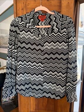 Missoni Black & White Zigzag Button-Down Shirt
